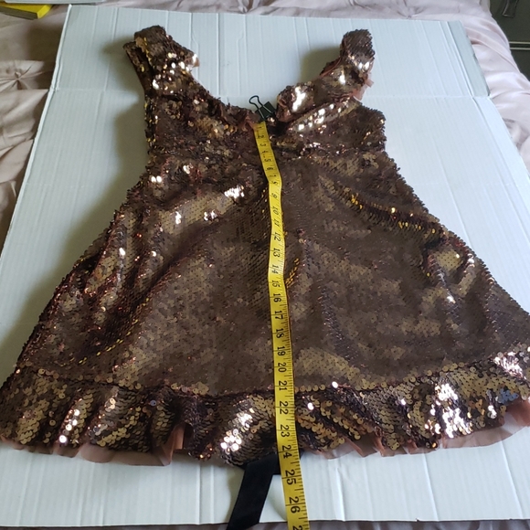 ♻️🆕️ New Free People Tribeca Rose Gold Mini Dress Size 4 - Picture 14 of 15